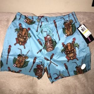 Psycho Tuna Blue Tint Size medium Tiki Cocktail Party swim trunks New